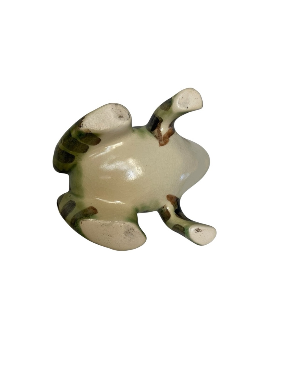 Vintage Ceramic Frog Planter Green Glazed Succulent Woodland Cottage Decor - Picture 5 of 7